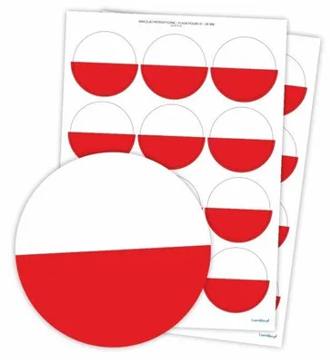 Produktbild von Patriotische Aufkleber - Flagge von Polen 60 mm 24 Stück.