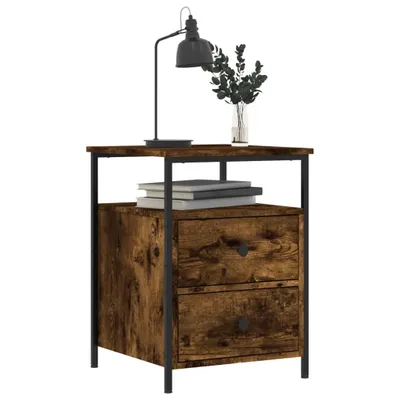 Produktbild von vidaXL Nachttisch Räuchereiche 44x45x60 cm Holzwerkstoff - Nachttisch - Nachttische - Nachtschrank - Nachtkommode