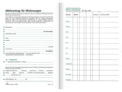 Produktbild von RNK Mietvertragsheft 17x12cm 32Bl mit Hausordnung u.Mietquittungen