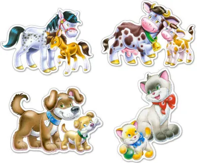 Produktbild von Castorland Animals with Babies 4x Puzzle (4+5+6+7) B-04218-2
