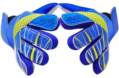 Productafbeelding van Keepershandschoenen voor kinderen, junior model, blauw, met antislip latex handpalm, maat 7