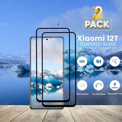 Produktbild von 2-Pack Xiaomi 12T Displayschutzfolie - Gehärtetes Glas 9H - Super Qualität 3D