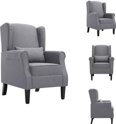 Image de vidaXL Fauteuil gris foncé Tissu - Fauteuil