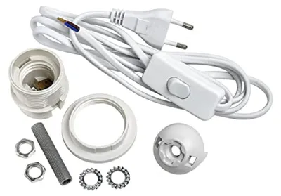 Productafbeelding van Lampfitting set E27 met schakelaar en draad voor tafellampen en hanglampen