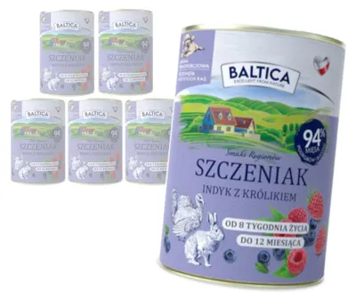 Produktbild von Baltica Truthahn mit Kaninchen 6x400g getreidefreies Nassfutter für Welpen