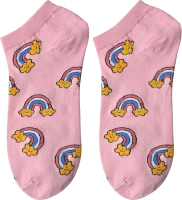Produktbild von Juleeze JZSSK0035 Socken Regenbogen Motiv Rosa Größe 36-41