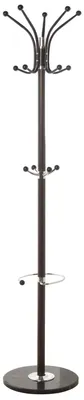 Produktbild von DRW Garderobenständer aus Metall mit braunem Marmorsockel, 36 x 175 cm