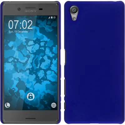 Produktbild von PhoneNatic Case kompatibel mit Sony Xperia X - Hülle blau gummiert Hard-case + 2 Schutzfolien