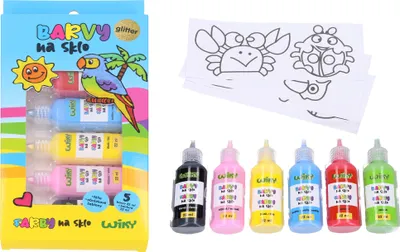 Zdjęcie produktu dla Farby brokatowe do szkła 5+1 22ml