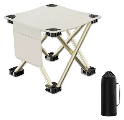 Produktbild von Campinghocker, klappbar - Faltbar - Weiß - 33 cm mit Aufbewahrungstasche
