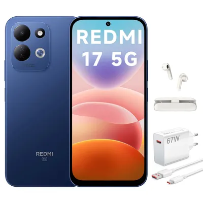 Produktbild von Xiaomi REDMI 17 5G 4GB 256GB Smartphone Blau 7500mAh 120Hz mit 67W Ladegerät + Bluetooth-Kopfhörer