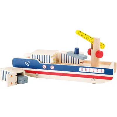 Produktbild von Small Foot 10158 Spielwelt Containerschiff aus Holz, bunt, 8-teilig (1 Set)