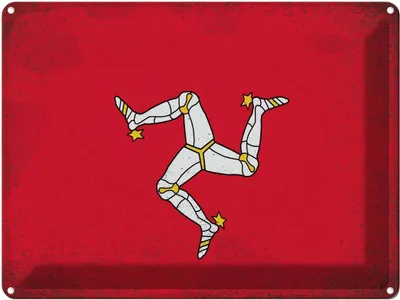 Produktbild von vianmo Blechschild 30x40 cm Isle of Man Dekoration Flagge Fahne Wappen