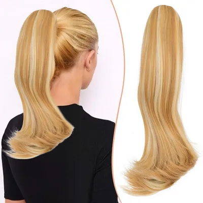 Produktbild von Haarteil Pferdeschwanz 30cm Gewellt Synthetik Schmutzigblond Clip-in