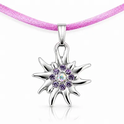 Produktbild von LUISIA® Kinder Halskette "Edelweiß" mit Kristallen von Swarovski® | Flieder