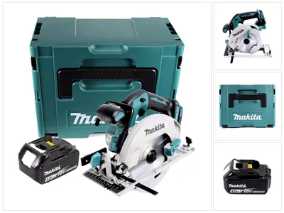 Image de Makita DHS 680 M1J Scie circulaire sans fil 18 V 165 mm + 1x Batterie 4.0 Ah + Coffret Makpac - sans chargeur