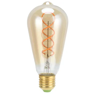 Obrázek produktu pro Žárovka ST64 E27 4 W, vintage žárovka s dvojitou spirálou, stmívatelná, 220 V, teplé světlo (zlatá)