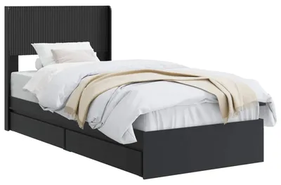 Obrázok produktu pre Posteľový rám s úložným priestorom a čelom Čierna 90 x 190 cm
