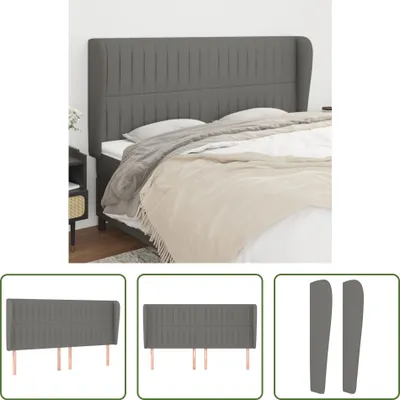 Produktbild von The Living Store Kopfteil mit Ohren Dunkelgrau 163x23x118/128 cm Stoff