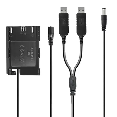 Produktbild von USB-Netzteil 5V auf 8V inkl. DC-Kuppler kompatibel mit Canon LP-E6 / DR-E6 dekodiert - für Canon EOS 5D Mark II III IV, 5DS, 5DSR, 6D, 60D, 7D II, 70D