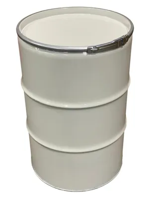 Produktbild von Metallfass 210 Liter Blechfass Fass Ölfass Tonne mit Deckel Weiß