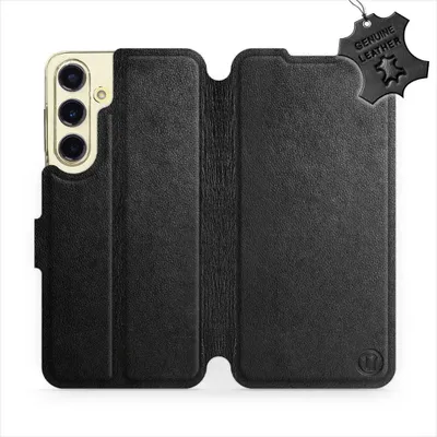 Produktbild von Echtleder Handyhülle für Galaxy S24 FE, Mobiwear Leather, Schwarz
