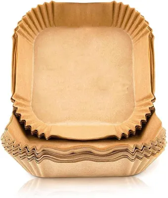 Produktbild von Backpapier für Heißluftfritteuse 20-24 cm, 100 Stück, quadratisch, wasserdicht, für Airfryer