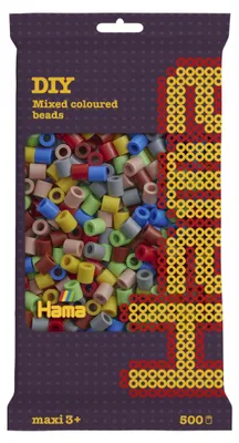 Image de Hama Sachet de 500 perles maxi à repasser Mix plein 69 - 7 couleurs