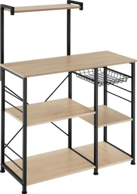 Image de Etagère de cuisine Crawley réglable en hauteur 90x40x131,5cm - Bois clair industriel, Chêne Sonoma