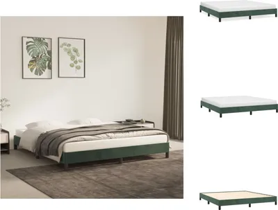 Produktbild von vidaXL Bettgestell Dunkelgrün 180x200 cm Samt -  Betten & Bettgestelle