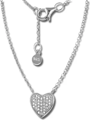 Image de SilberDream Zirconia Collier 44cm 925 Argent Bijoux Cœur argent GSK401W