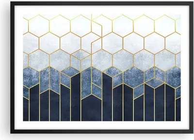 Produktbild von Gerahmtes Poster - Schwarzer Rahmen - Abstraktion Figuren Geometrisch - 70x50 cm - Wand Bild - Wanddeko - Wandbilder - Kunstposter - Wandposter - Bilderrahmen - Bilder - Kunstdruck - P2BAA70x50-5135