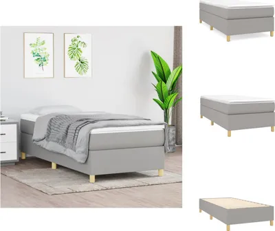 Immagine prodotto di vidaXL Letto a molle insacchettate grigio chiaro 90x200 cm tessuto - Letti e strutture letto
