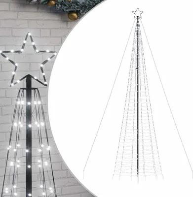 Image de vidaXL Arbre de Noël LED avec piquet de terre 1534 LED blanc froid 500 cm