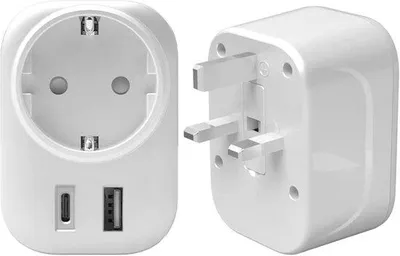 Productafbeelding van Universele Reisadapter met USB en Type-C - UK naar EU Stopcontact