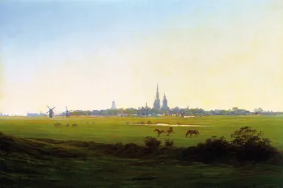 Obrázok produktu pre Caspar David Friedrich Art Print Obraz - Lúky pri Greifswalde, 1822, Detail (80 x 120 cm)