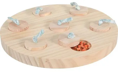Obrázok produktu pre ZOLUX Drevená miska na pamlsky, hračka na zabavenie pre malé zvieratá, podporuje aktivitu, priemer 23 cm