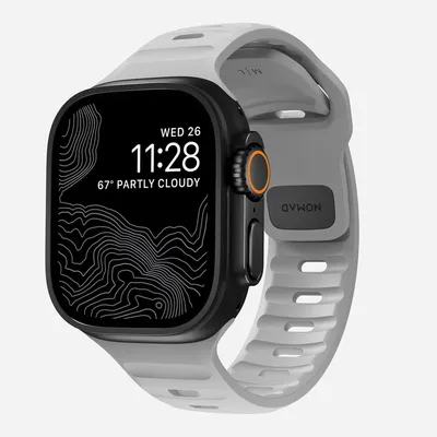Image de Nomad Sport Bracelet Étanche 45/46/49mm – Caoutchouc Fluoroélastomère FKM – Canaux de Ventilation Intérieurs – Résiste à une Force Latérale de Glissement de 5 à 20 kgf - Gris