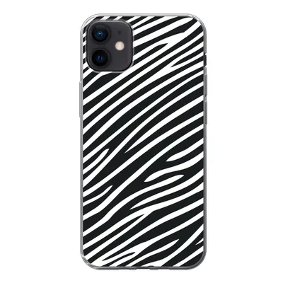 Produktbild von MuchoWow® Handyhülle Schutzhülle Hülle für iPhone 12 mini Tiermuster - Zebra - Schwarz Silikon Softcase Handy Hülle - Bild