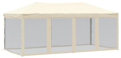 Image de vidaXL Tente de réception pliante avec parois latérales Crème 3x6 m