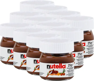Produktbild von Ferrero Nutella Mini Glas Brotaufstrich Schokolade 25g - Nuss-Nougat (12er Pack
