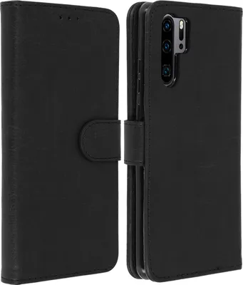 Produktbild von Avizar, Flip Cover Geldbörse, Klappetui Kunstleder für Huawei P30 Pro, Schwarz