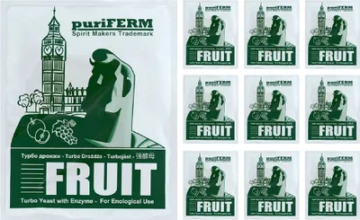 Produktbild von HUGBERT Turbohefe puriFERM Fruit Obst Vodka Alkohol Gärhefe Hefe Schnaps + GRATIS, 10 Stück