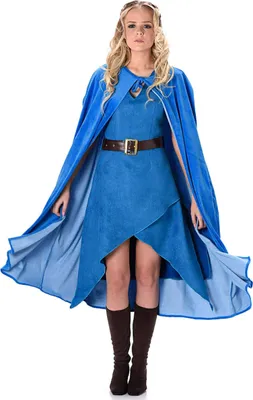 Produktbild von Blaues mittelalterliches Kriegerkostüm für Damen L