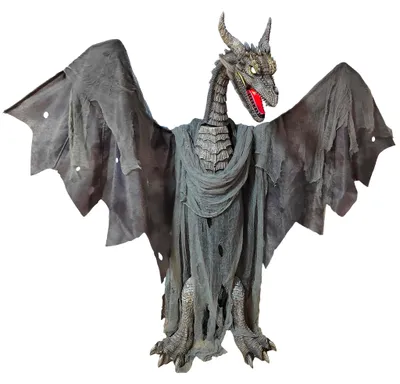 Produktbild von Drache mit Licht, Bewegung und Ton - 187 cm | Halloween Dekoration