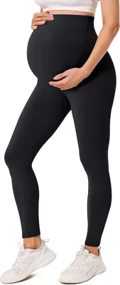 Zdjęcie produktu dla legginsy ciążowe, regulowane wsparcie brzucha, wysoki stan, nieprzezroczyste, do jogi