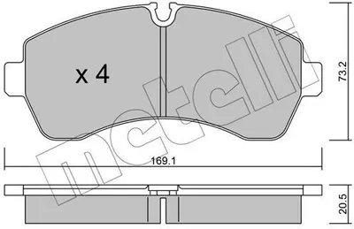 Produktbild von METELLI Bremsbeläge Satz Vorne Bremsklötze für VW CRAFTER 30-50 Kasten (2E) 22-0673-0
