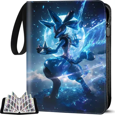 Produktbild von Pokémon Sammelkarten Album, Karten Sammelalbum, 50 Seiten 900 Sammelalbum Karten Kapazität, Tragbarer Wasserdichter Sammelalbum, Mit Reißverschluss