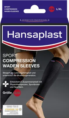 Produktbild von Hansaplast Sport Compression Waden-Sleeves GR. M, 2 St BAN