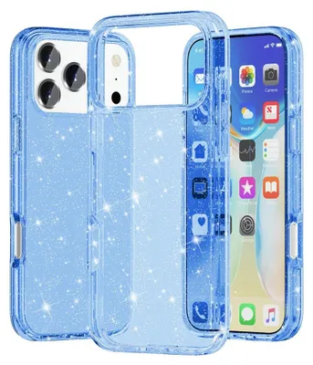 Produktbild von iPhone 18 Pro Max Hülle - Coverup Glitzer TPU Back Cover - Blau